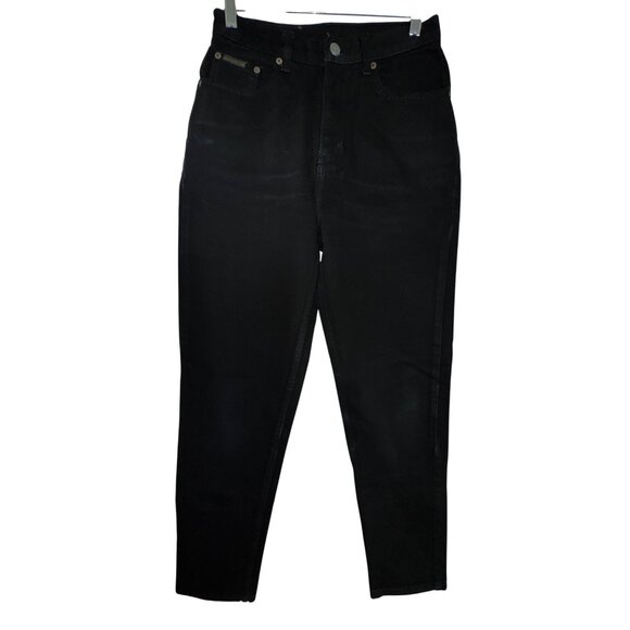 Vintage Eighties Y2K Calvin‎ Klein Black Denim Jeans Size 6 100% Cotton Retro - Picture 2 of 8